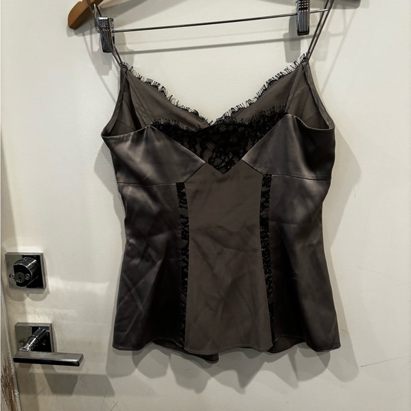 Diane von Furstenberg Gray Silk Lace Trim Camisole - Picture 3 of 4